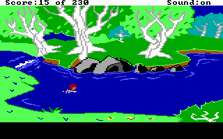 The Black Cauldron (DOS) screenshot: Swimming in the river.