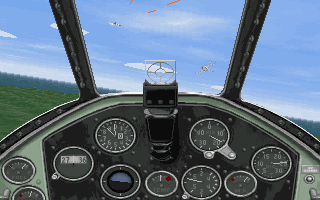 1942: The Pacific Air War (DOS) screenshot: This Zero is performing a frontal attack.