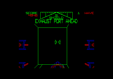 Star Wars (Amstrad CPC) screenshot: The exhaust port. "Use the Force, Luke."