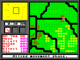 Pegasus Bridge (ZX Spectrum) screenshot: Next move?