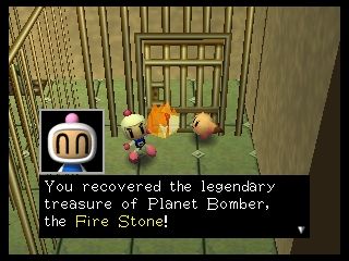 Bomberman 64: The Second Attack (Nintendo 64) screenshot: Getting back the Fire Stone that allows you to use bombs.