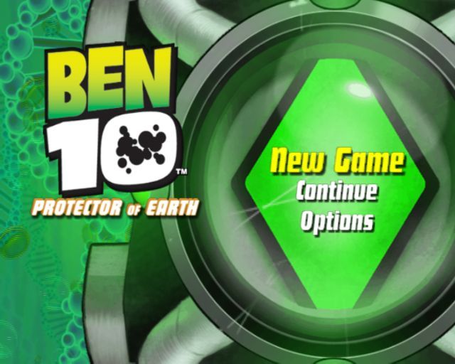 Ben 10: Protector of Earth (PlayStation 2) screenshot: The main menu - not a whole lot to do here