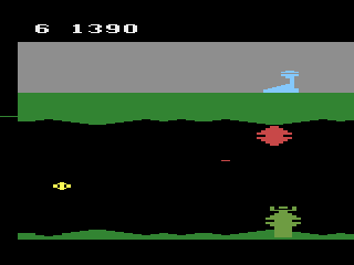 Exocet (Atari 2600) screenshot: I can shoot underground targets.