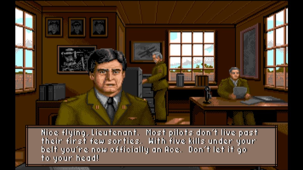 Wings (Macintosh) screenshot: Five kills makes you an ace among your comrades (GOG version)