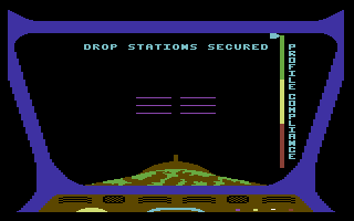 Aliens: The Computer Game (Commodore 64) screenshot: Landing Sequence