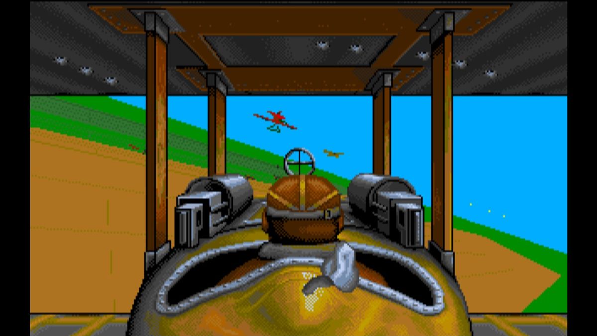 Wings (Macintosh) screenshot: There's nothing worse than having enemy in sight with a jammed machine-guns (GOG version)