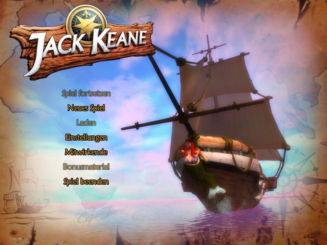 Jack Keane (Windows) screenshot: Main Menu