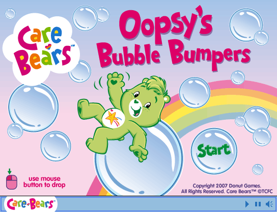 Oopsy's Bubble Bumpers (Browser) screenshot: Title screen