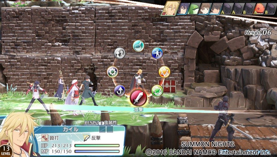 Summon Night 6: Lost Borders (PS Vita) screenshot: Bringing up the action wheel (Trial version)