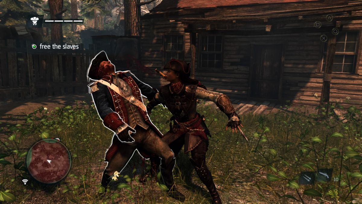 Assassin's Creed IV: Black Flag - Aveline (PlayStation 4) screenshot: Finishing move using your hidden blade