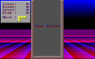 Blocks from Hell (DOS) screenshot: Unfortunately the screenshot-taking key is also the game-pause key.