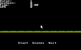 Goferpop (DOS) screenshot: Starting a new game.