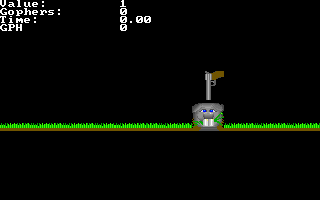 Goferpop (DOS) screenshot: There's a gopher!