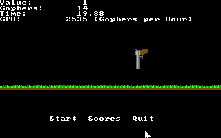 Goferpop (DOS) screenshot: End-of-round statistics