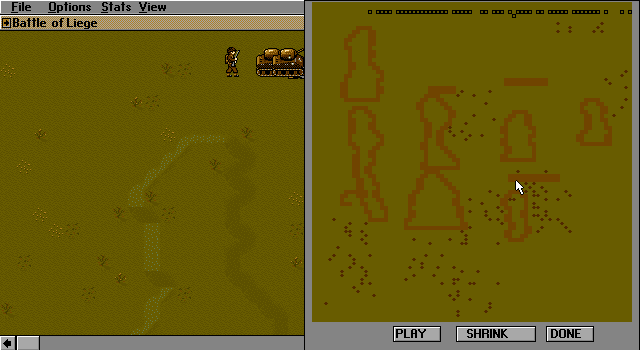 D-Day: The Beginning of the End (DOS) screenshot: Looking at the overview battlefield map.