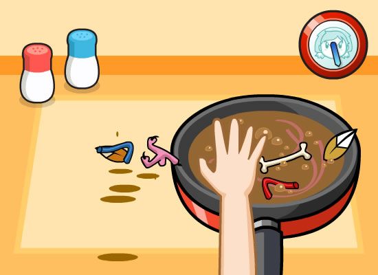 Cooking Mama: Mama Kills Animals (Browser) screenshot: You don't need these in your gravy.