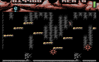 Ninja Commando (Commodore 64) screenshot: Don't jump into the moving spikes