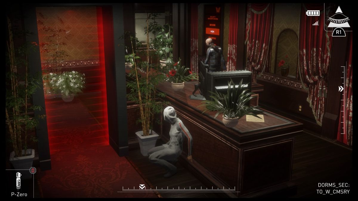 République (PlayStation 4) screenshot: Episode 1 - Cameras allow for a certain level of zooming