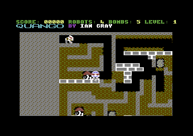 Quango (Commodore 64) screenshot: The object is to get all the mushrooms in the level