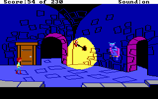 The Black Cauldron (DOS) screenshot: Lots of doors here in the castle.