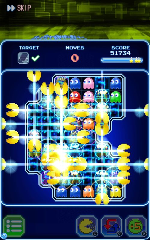 Pac-Man: Puzzle Tour (Android) screenshot: A very big combo in progress