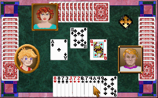 Hoyle Classic Card Games (DOS) screenshot: Playing Hearts