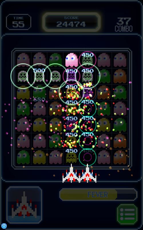Pac-Man: Puzzle Tour (Android) screenshot: The Fighter partner in action