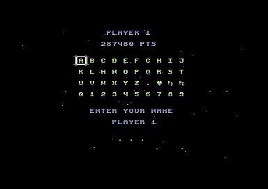 Last Duel: Inter Planet War 2012 (Commodore 64) screenshot: Name entry