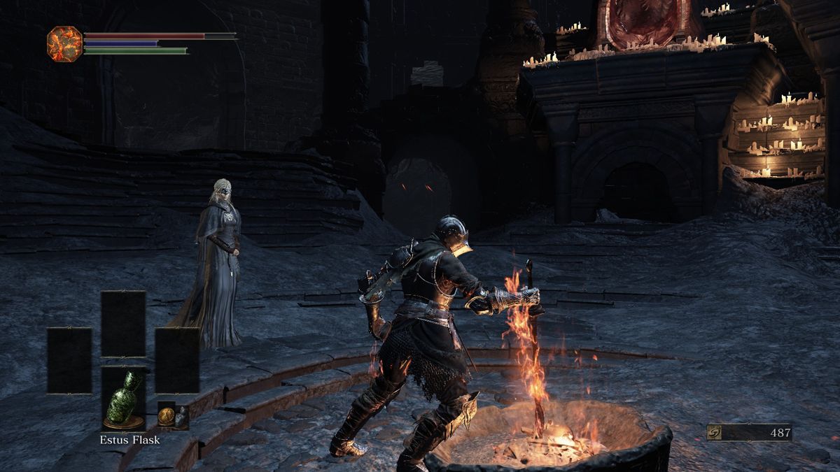 Dark Souls III (Windows) screenshot: The making of your first bonfire.