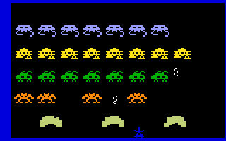 Space Armada (Intellivision) screenshot: A game in progress