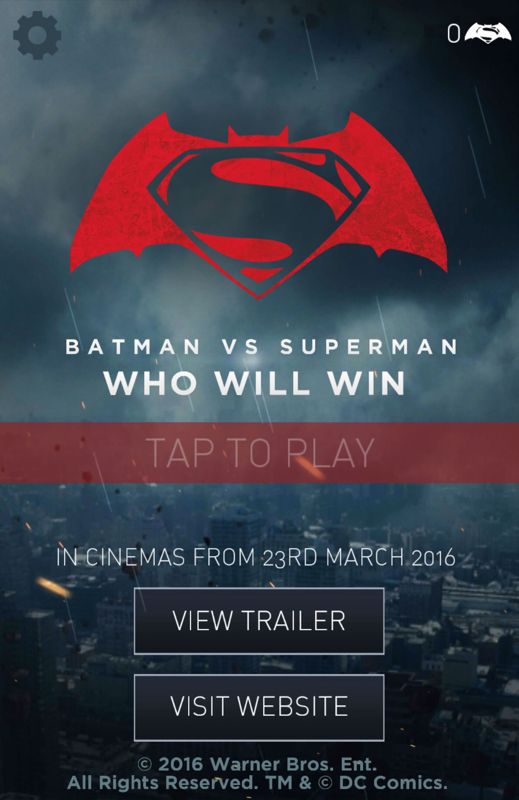 Batman v Superman: Who Will Win (Android) screenshot: Title Screen / Main Menu