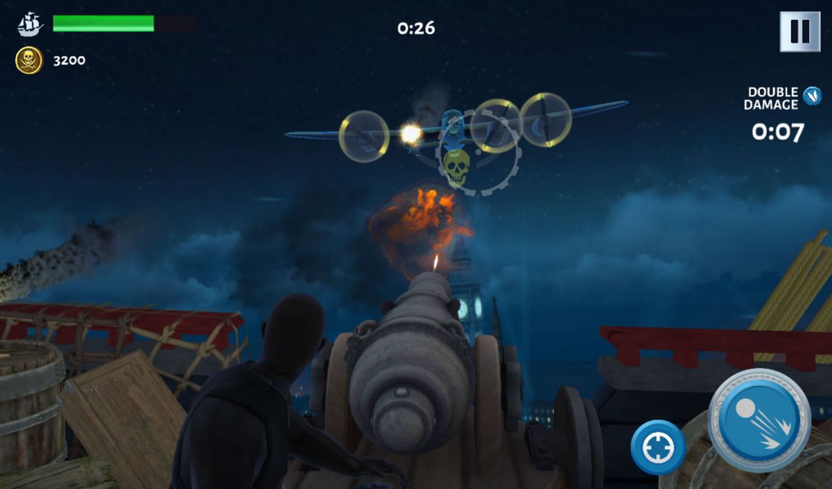 Pan: Escape to Neverland (Android) screenshot: A much more powerful plane in the game's second cycle.