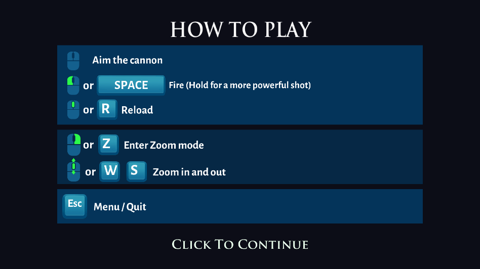 Pan: Escape to Neverland (Browser) screenshot: Explanation of the controls