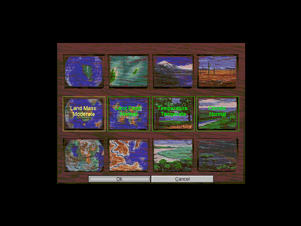 Sid Meier's Colonization (Windows 3.x) screenshot: Create your world. Reminds you of Civilization, eh?