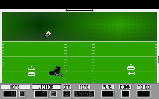 PlayMaker Football (DOS) screenshot: Touchdown rush (EGA/VGA)
