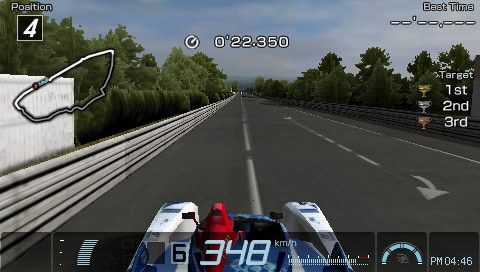 Gran Turismo (PSP) screenshot: Reaching tremendous speed at a straight in this Formula-class car