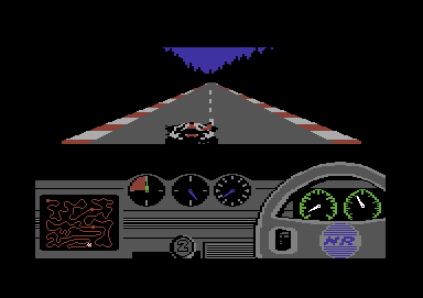Night Racer (Commodore 64) screenshot: Failed to reach the checkpoint in a limited time