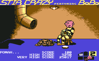 Stir Crazy featuring BoBo (Commodore 64) screenshot: Potato is in your hand...