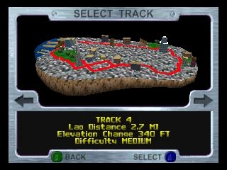 San Francisco Rush: Extreme Racing (Nintendo 64) screenshot: Track select