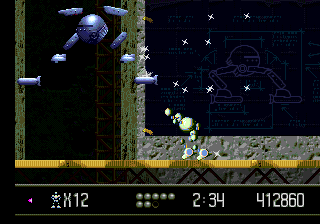 VectorMan (Genesis) screenshot: Stage 14 boss - spider bomber