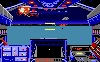 Stellar 7 (Amiga) screenshot: Under attack on Deneb