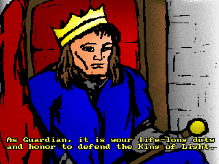 Joyous Rebel (DOS) screenshot: From the intro: The king of light