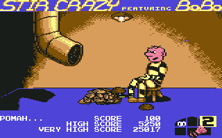 Stir Crazy featuring BoBo (Commodore 64) screenshot: Ready to peel the potatoes...