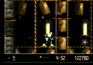 VectorMan (Genesis) screenshot: Next stage is Bamboo mill with conveyor belts all over the place