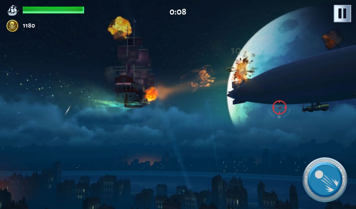 Pan: Escape to Neverland (Android) screenshot: Collect coins and fire at planes.
