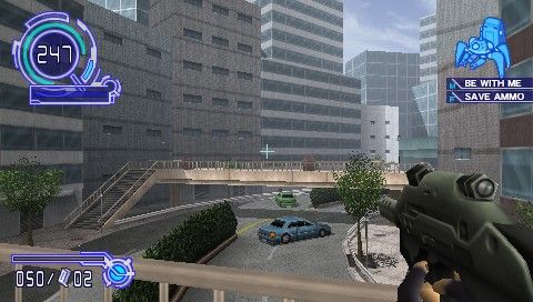 Ghost in the Shell: Stand Alone Complex (PSP) screenshot: Business district