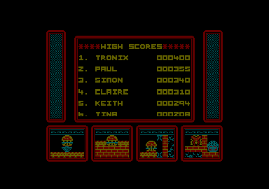 One Man and His Droid (Amstrad CPC) screenshot: High scores
