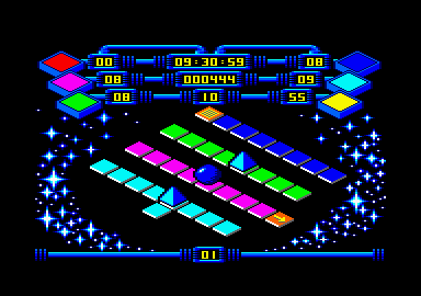 Rollaround (Amstrad CPC) screenshot: I've no clue how to do this board.