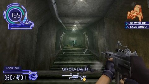 Ghost in the Shell: Stand Alone Complex (PSP) screenshot: Sniper rifle can be useful in situations like this