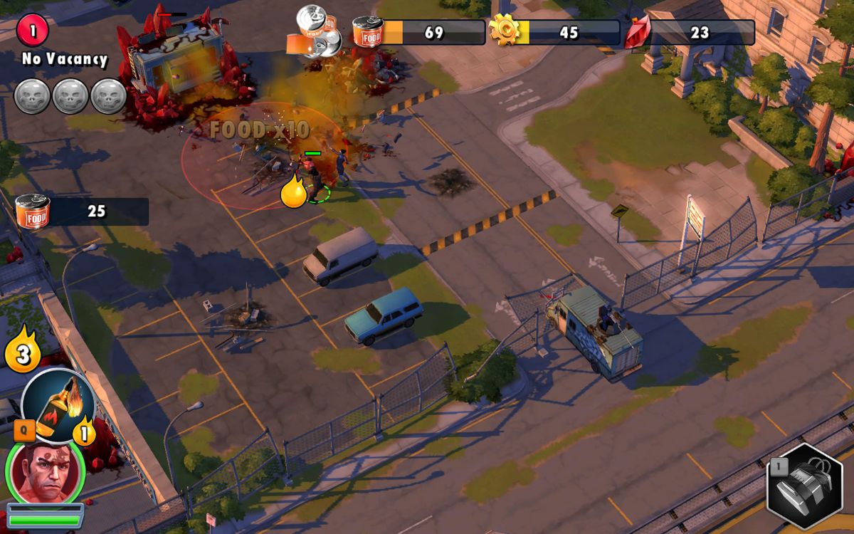 Zombie Anarchy (Windows Apps) screenshot: Kane is doing a raid by himself.